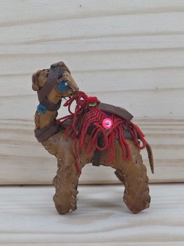 Vintage leder camel - leder,